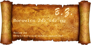 Borovics Zétény névjegykártya